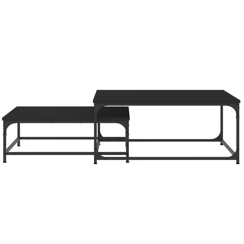 Indskudsborde 2 stk. konstrueret træ - sort, 1 - number 4.