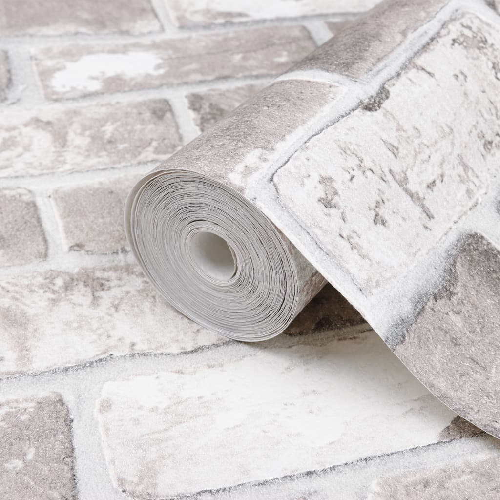 Wallpaper 3d brick pattern gray - brick, 1 - number 7.