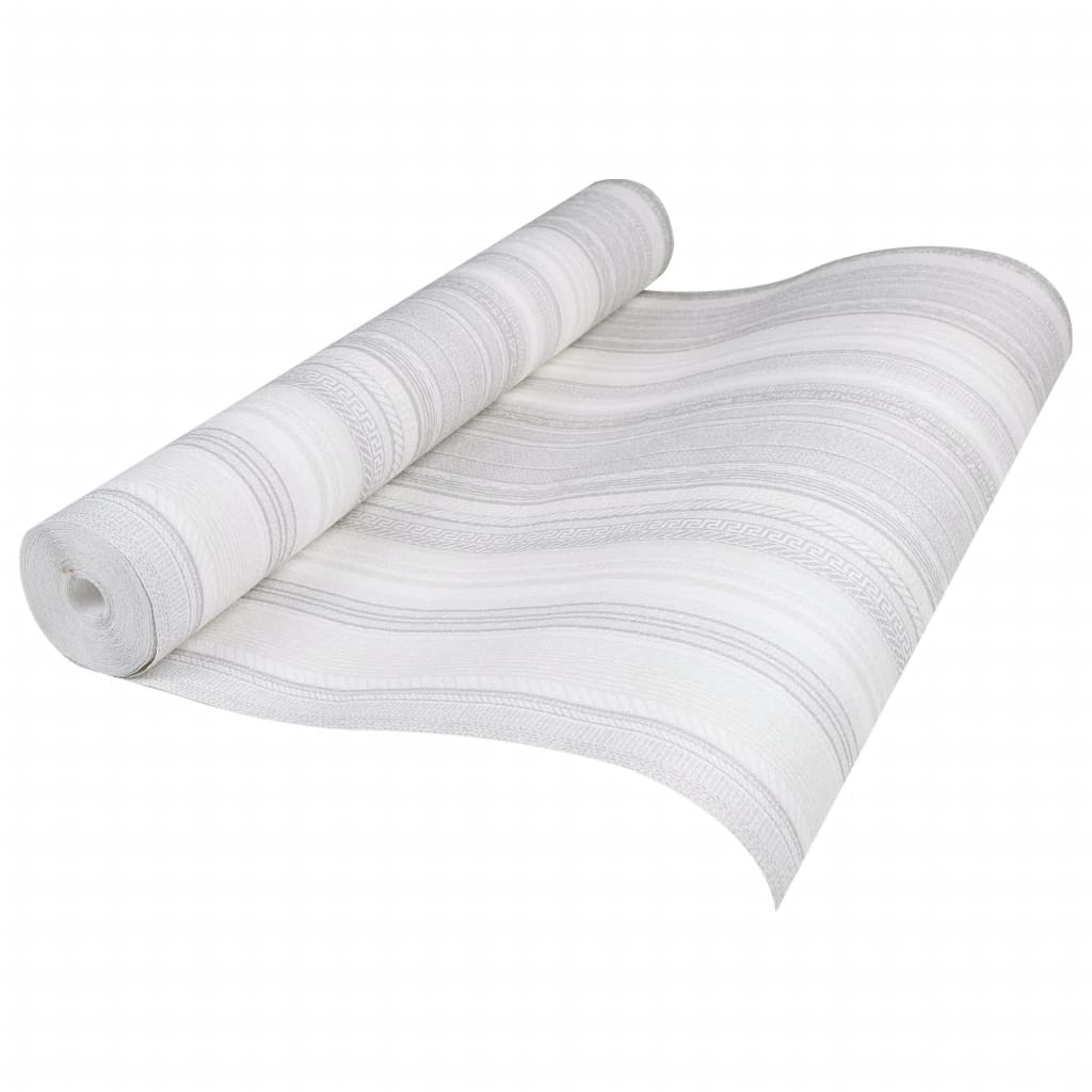3d wallpaper 10x0.53 m stripe pattern non-woven gray - number 4.