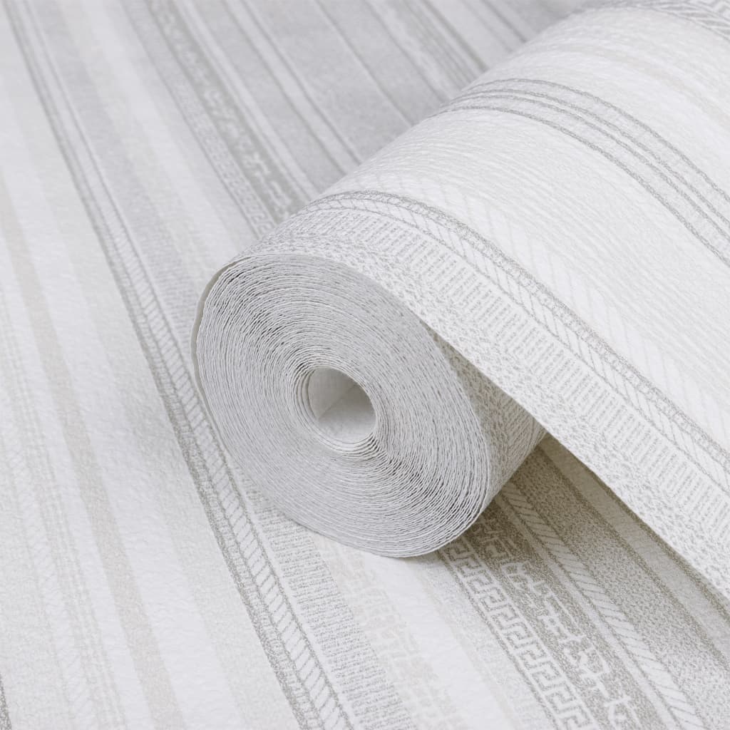 3d wallpaper 10x0.53 m stripe pattern non-woven gray - number 6.