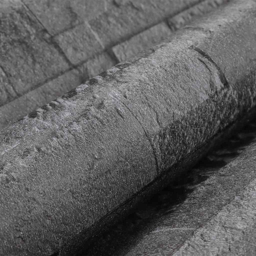 3d-tapet 10x0,53 m sten-look ikke-vævet - sort, 1 - number 6.