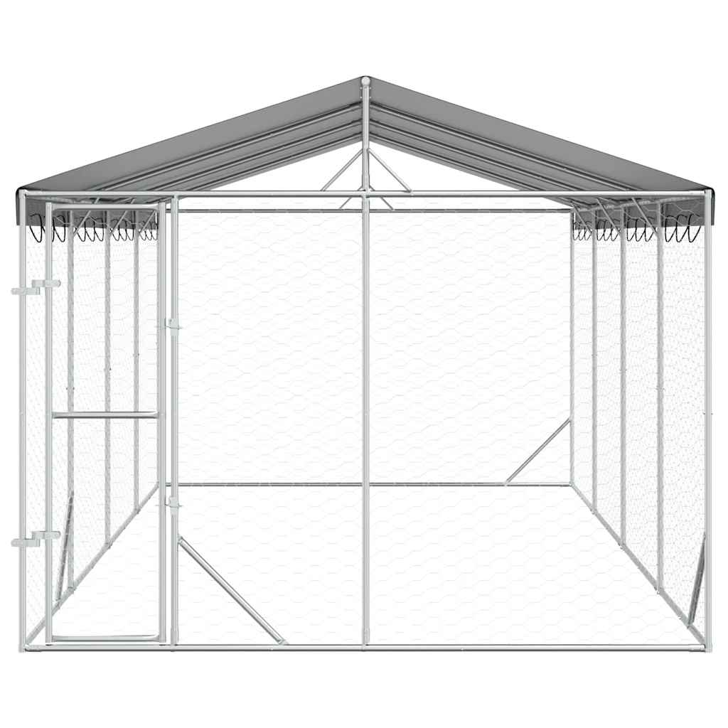 Niche pour chien d'extérieur avec toit 3x6x2,5 m acier galvanisé argent - 3 x 6 x 2,5 m, 1 - number 4.