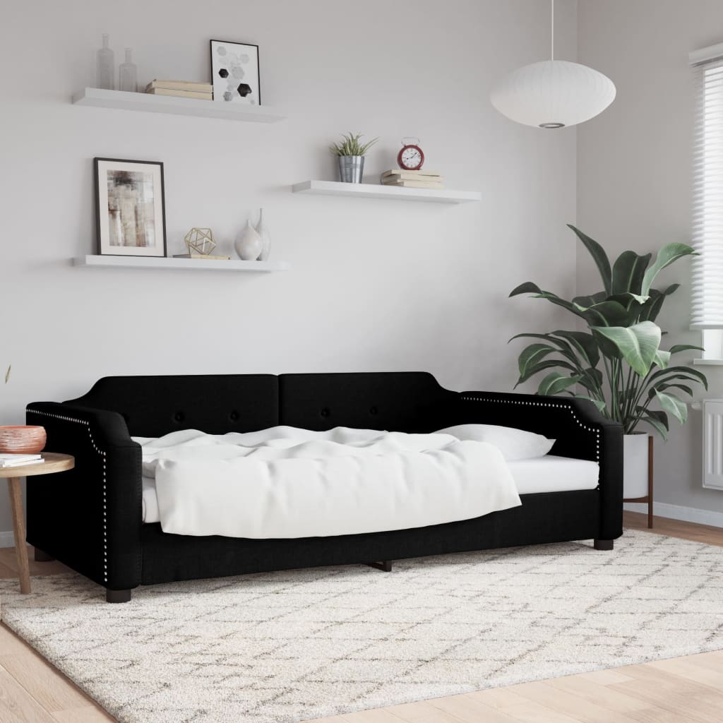 Daybed stof - sort, 80 x 200 cm, uden madras - number 1.