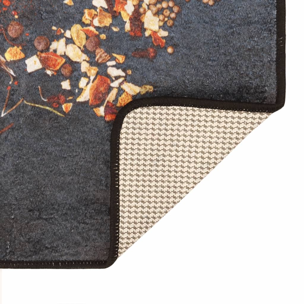 Køkkentæppe 60x180 cm vaskbart og skridsikkert flerfarvet - number 4.