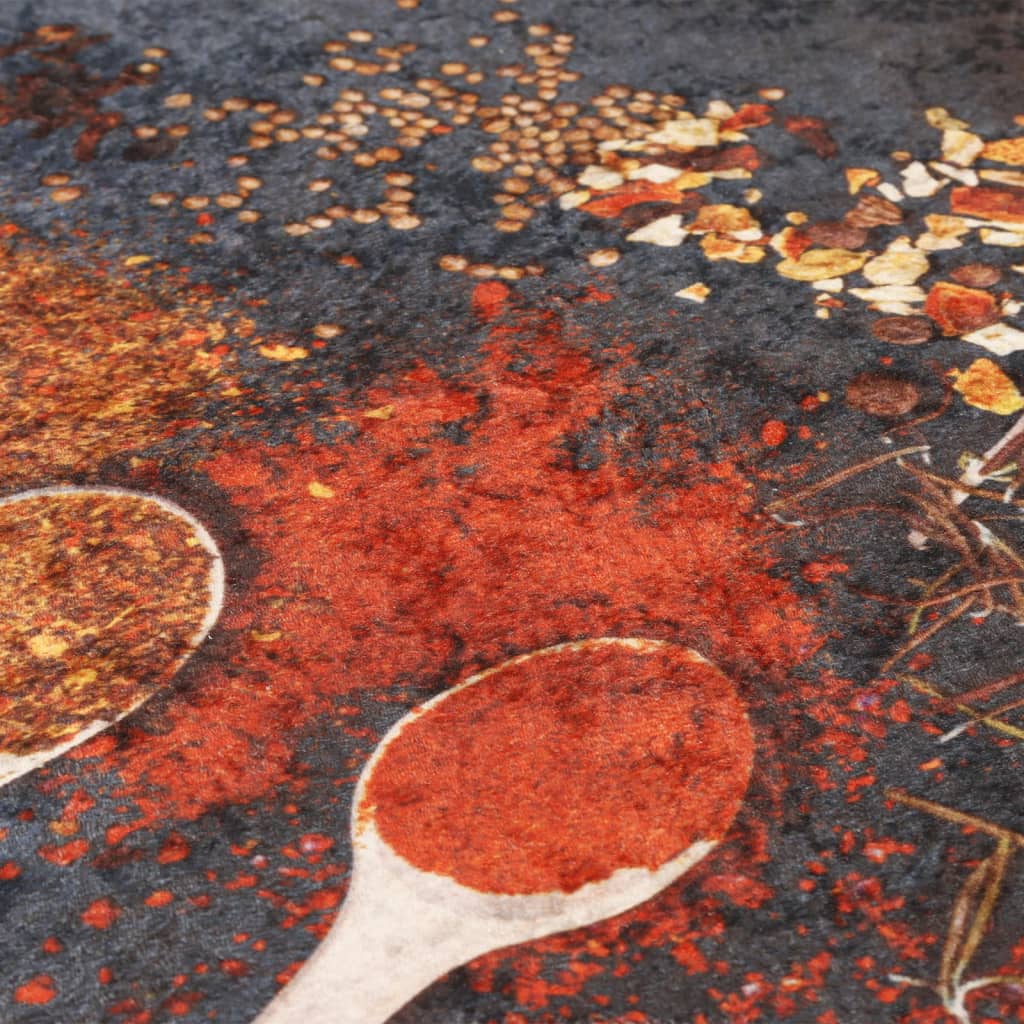 Køkkentæppe 60x180 cm vaskbart og skridsikkert flerfarvet - number 7.