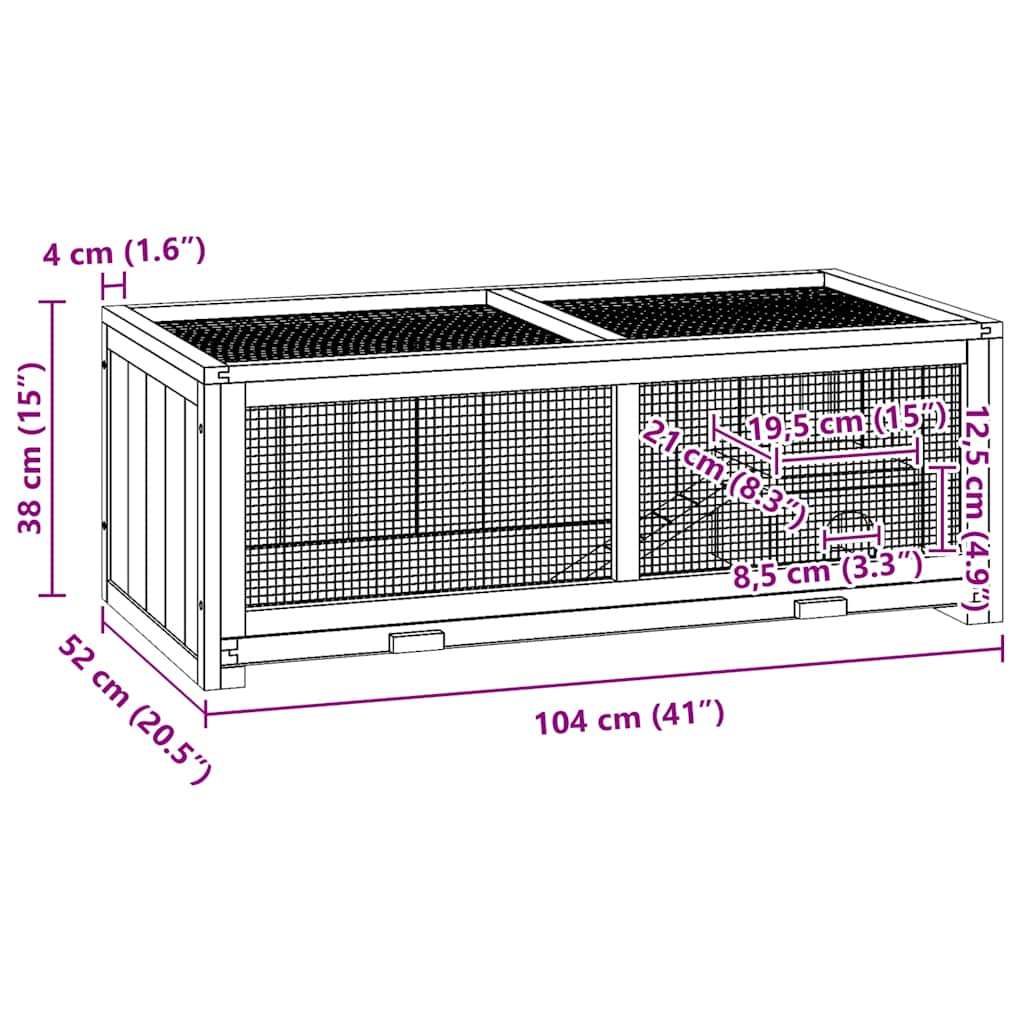 Cage à hamster 104x52x38 cm pin massif - ooo 1 - number 9.