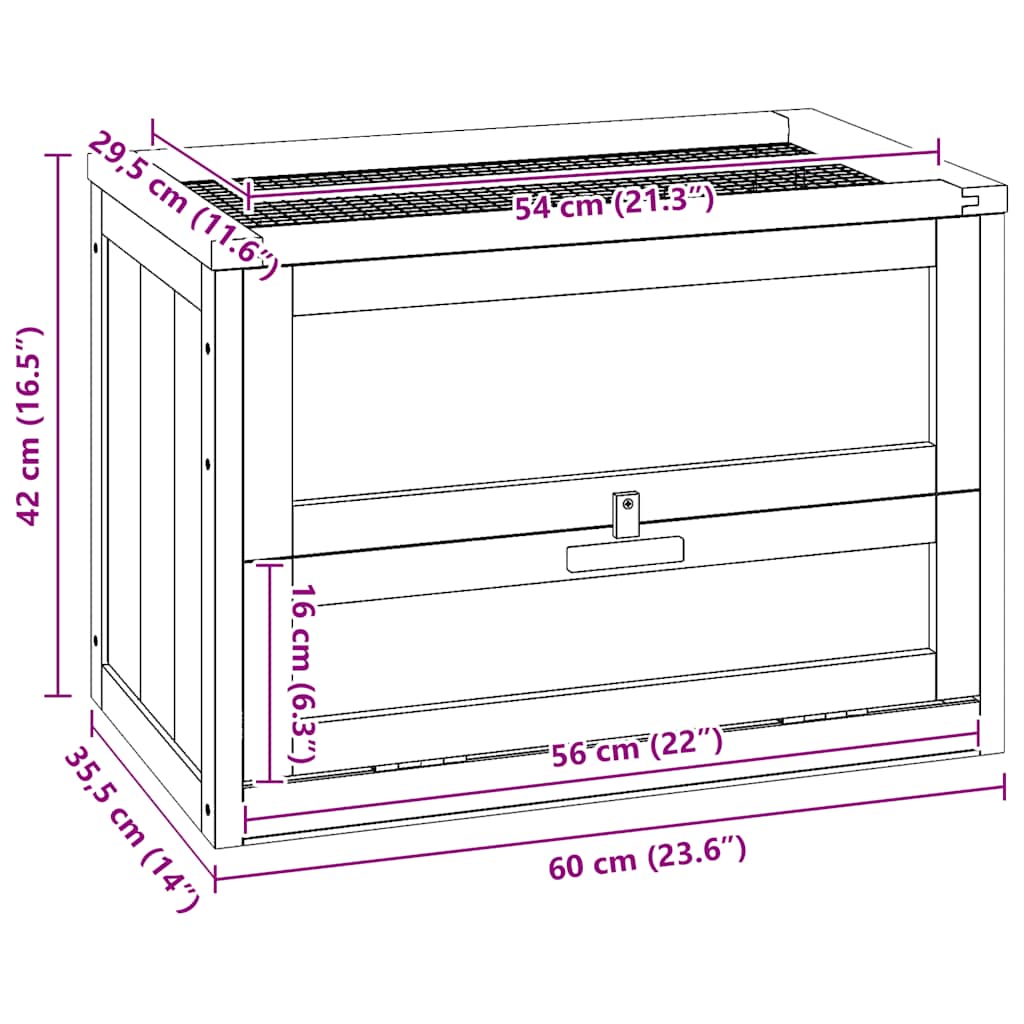 Cage à hamster 60x35,5x42 cm pin massif - number 9.