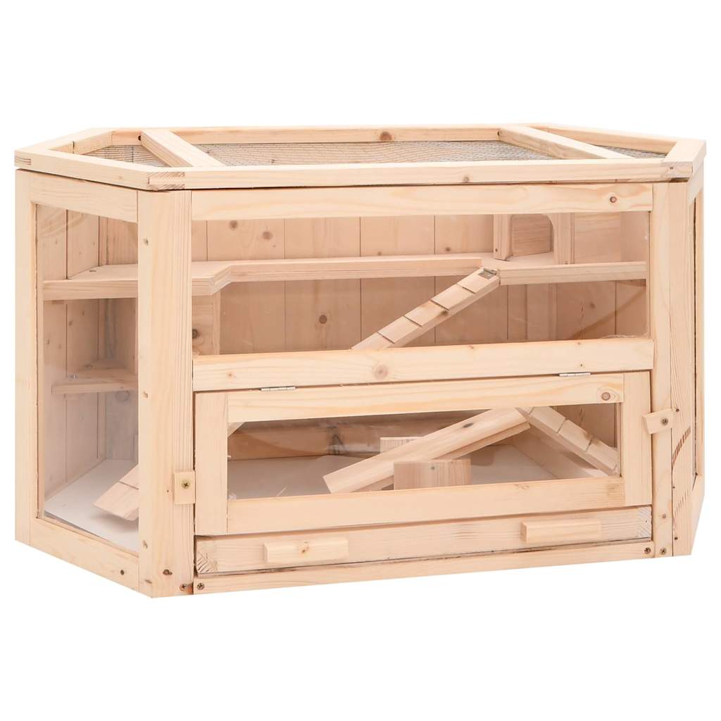Cage pour hamster 80x40x43 cm en bois de pin massif - 75 x 36,5 x 38 cm (l x l x h), 44,5 x 34,5 cm (l x l) - number 1.