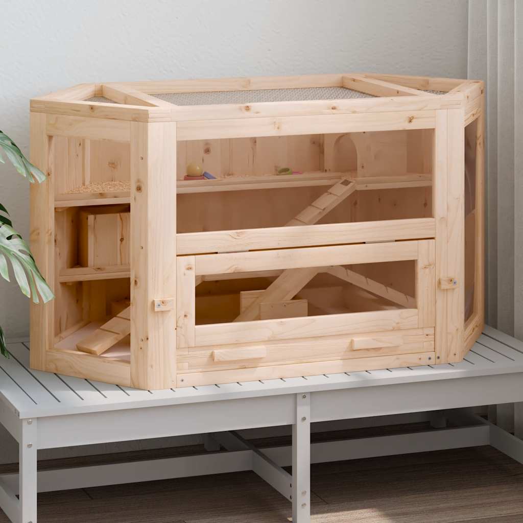 Cage pour hamster 80x40x43 cm en bois de pin massif - 75 x 36,5 x 38 cm (l x l x h), 44,5 x 34,5 cm (l x l) - number 2.