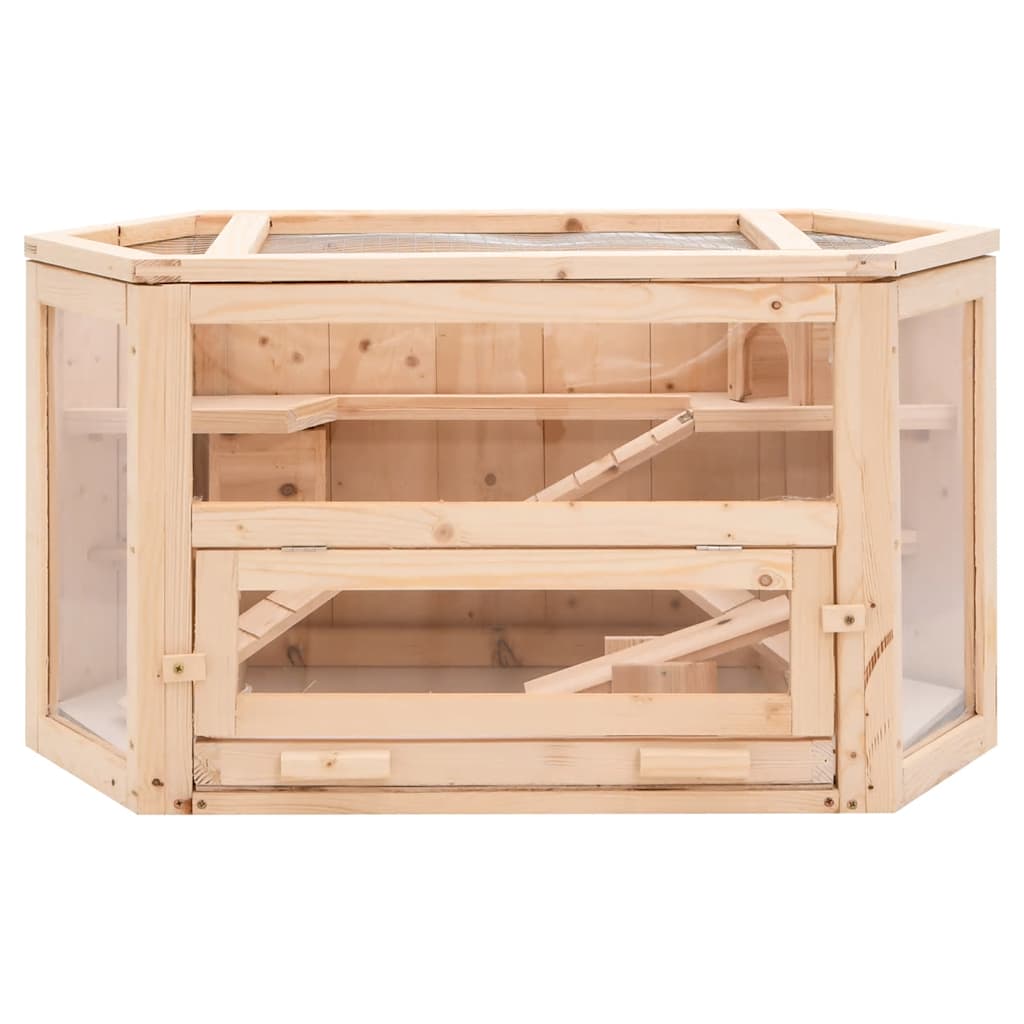Cage pour hamster 80x40x43 cm en bois de pin massif - 75 x 36,5 x 38 cm (l x l x h), 44,5 x 34,5 cm (l x l) - number 4.