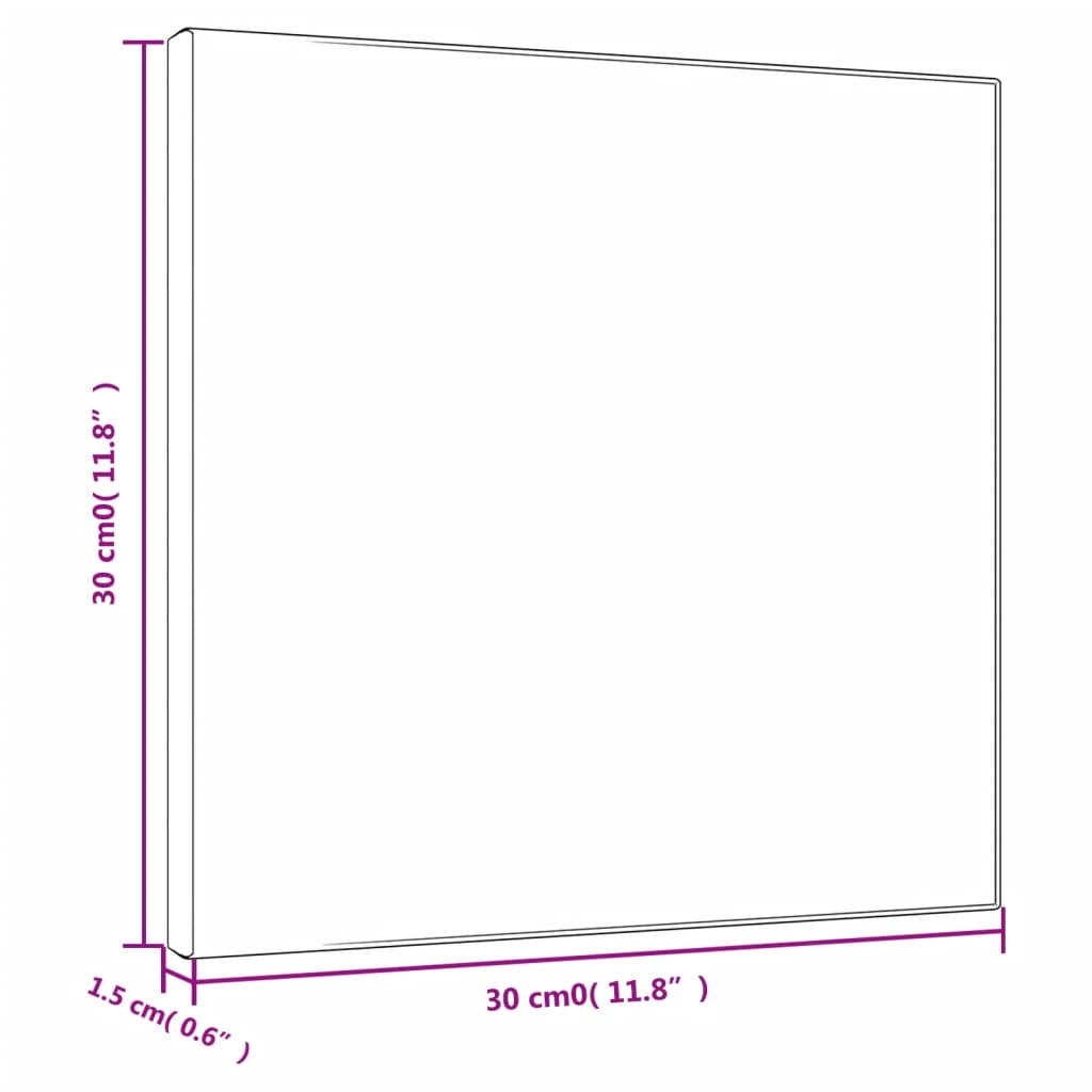 Tele tese 12 pz. tessuto bianco e pino massello - 30 x 30 x 1,5 cm - number 6.