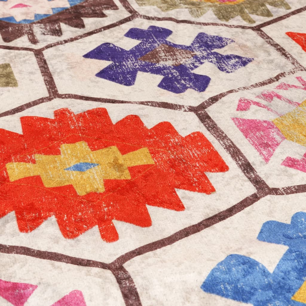 Tapis lavable et non-glissade - bleu et blanc, 190 x 300 cm - number 7.