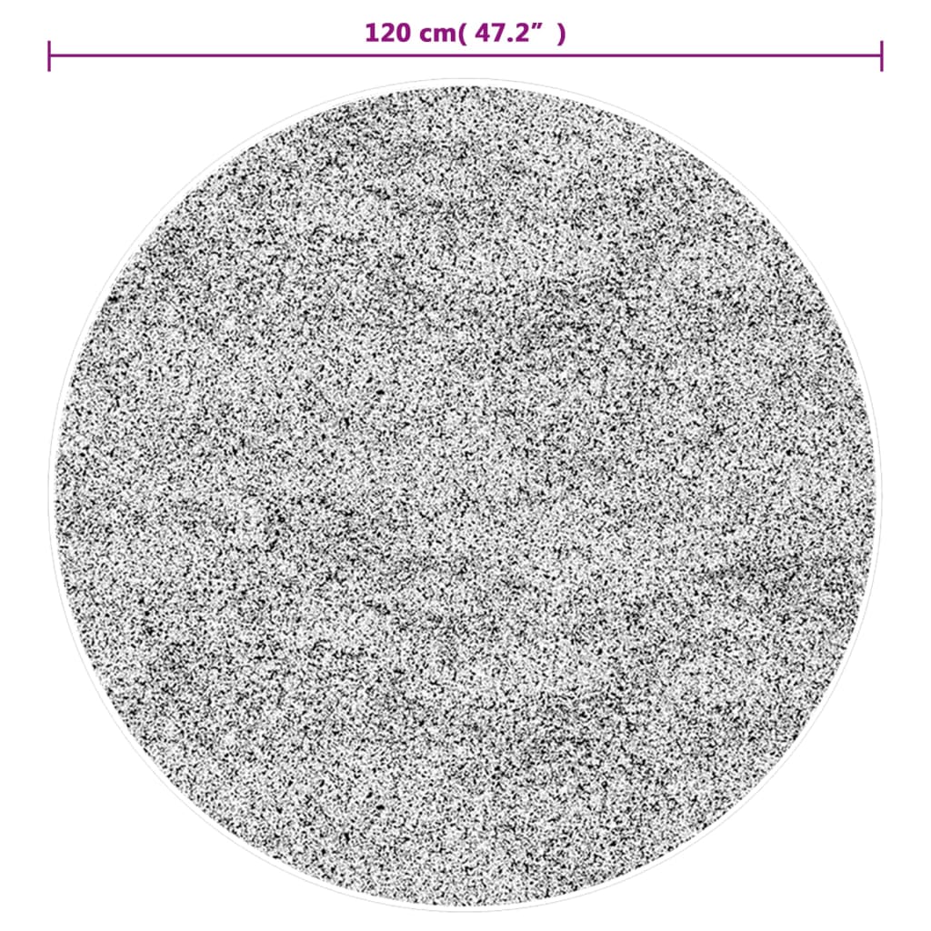 Gulvtæppe vaskbart og skridsikkert - blå og hvid, ø 120 cm - number 6.