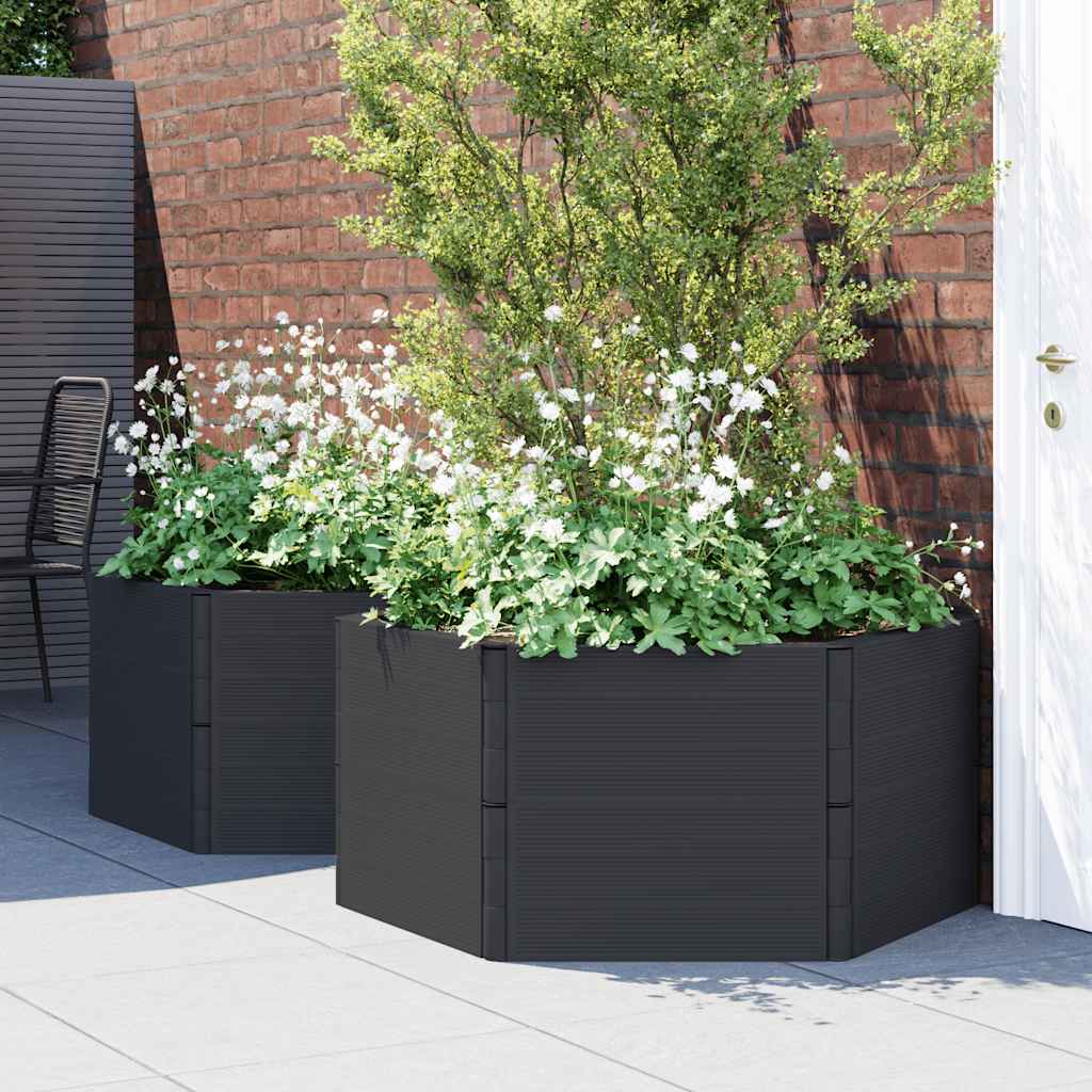 Plant boxes 2 pcs. pp anthracite grey - number 1.