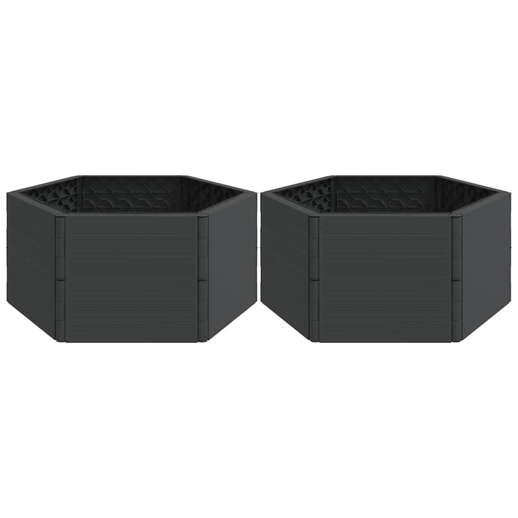 Plant boxes 2 pcs. pp anthracite grey - number 2.