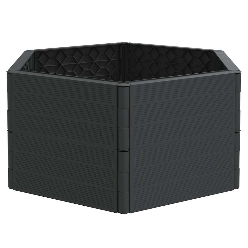 Plant boxes 2 pcs. pp anthracite grey - number 3.
