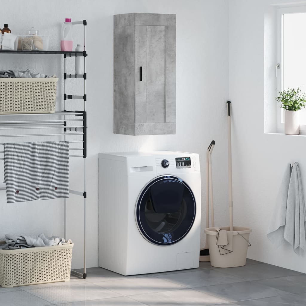 Väggskåp 34,5x34x90 cm konstruerat trä - betonggrå, 1 - number 1.