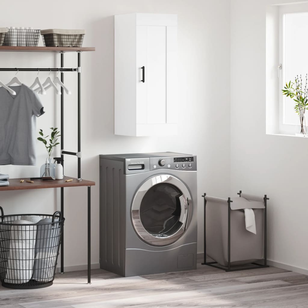 Vægskab 34,5x34x90 cm konstrueret træ hvid - number 1.