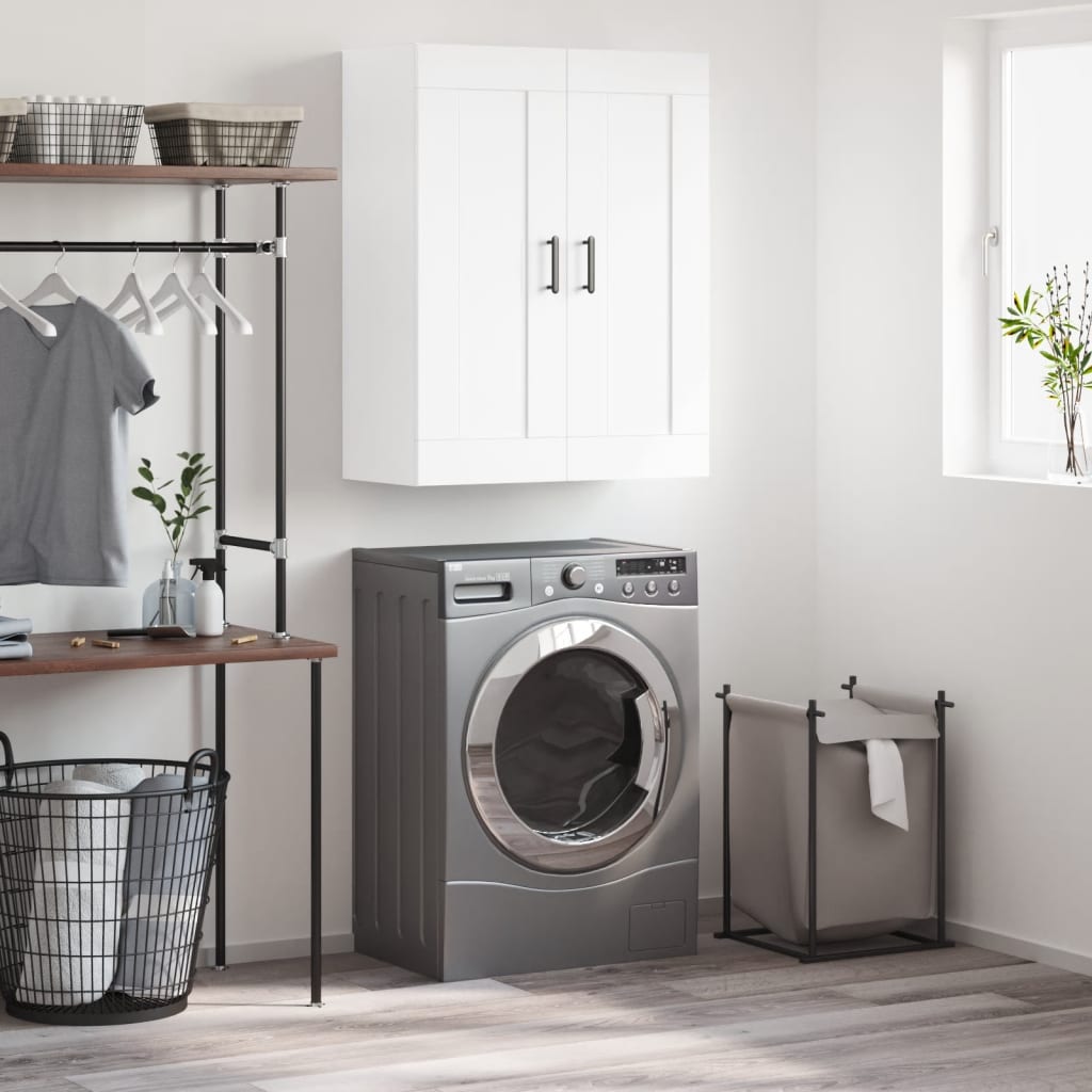 Vægskab 69,5x34x90 cm konstrueret træ - hvid, 1 - number 1.