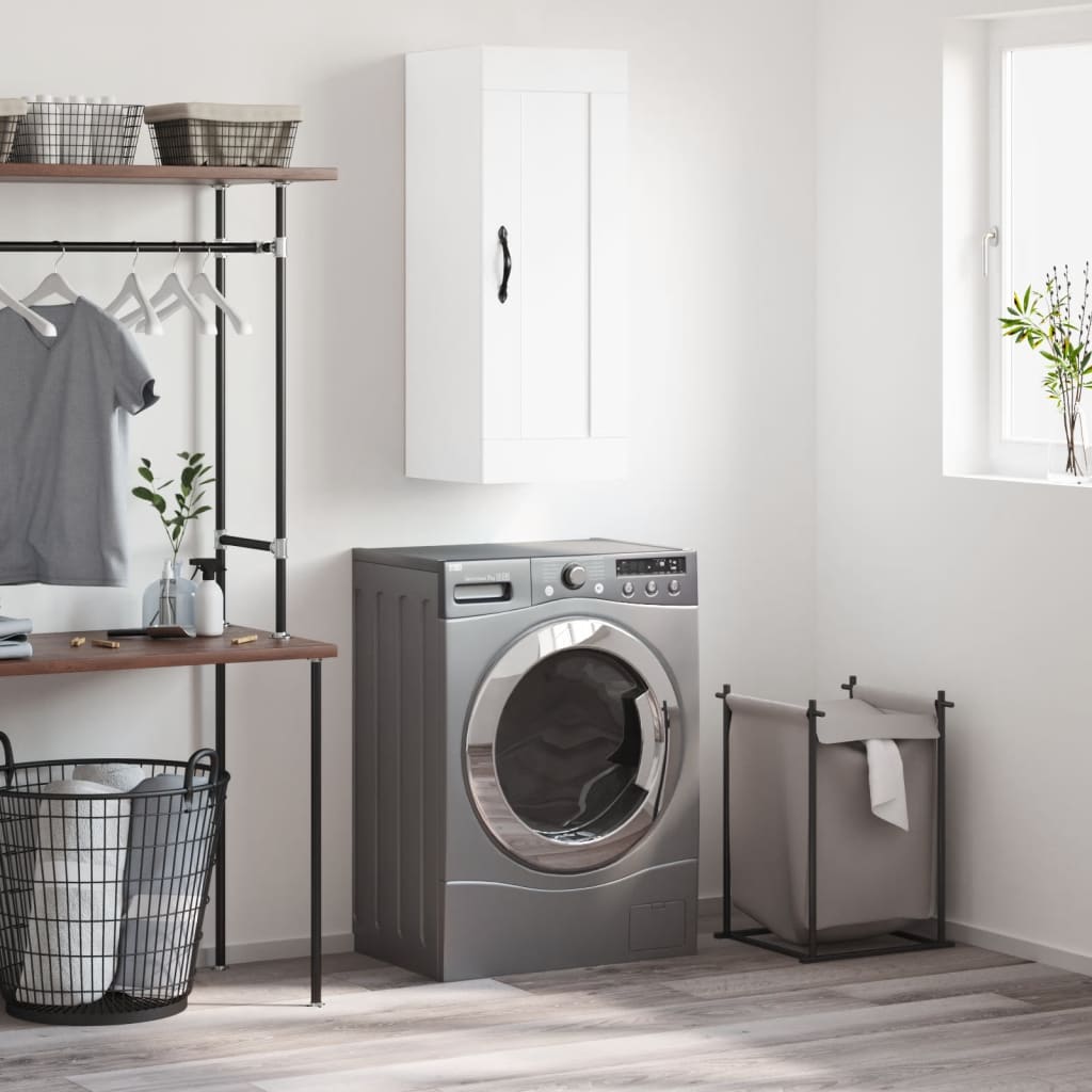 Wall cabinet 34.5x34x90 cm engineered wood - white, 1 - number 1.