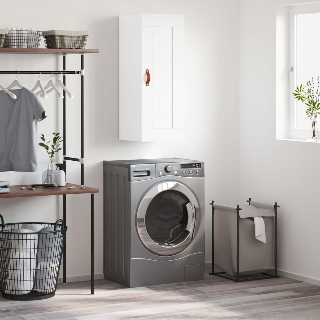 Vægskab 34,5x34x90 cm konstrueret træ hvid - number 1.