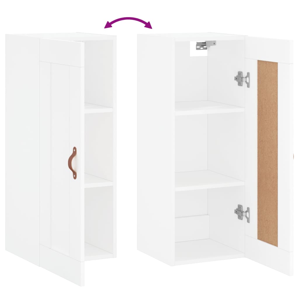 Vægskab 34,5x34x90 cm konstrueret træ hvid - number 10.