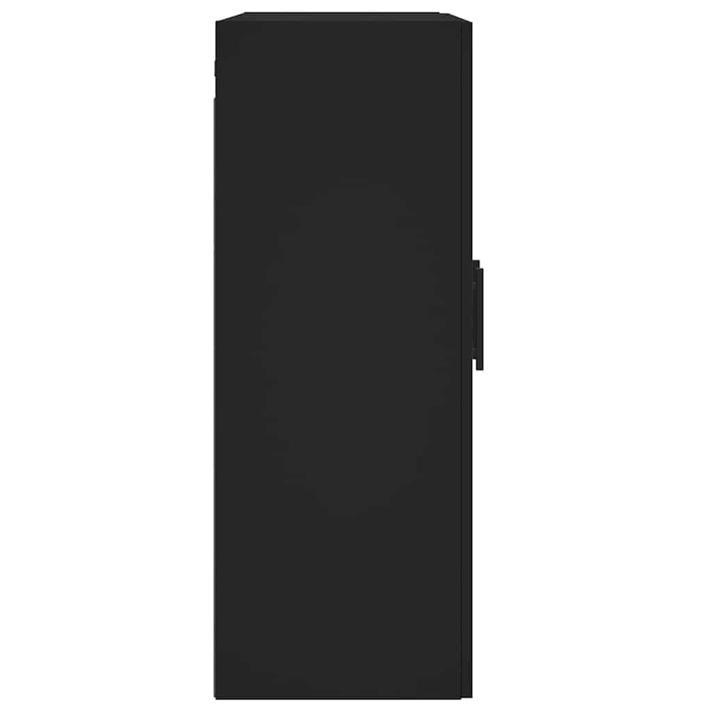 Vægskab 69,5x34x90 cm konstrueret træ - sort, 1 - number 8.