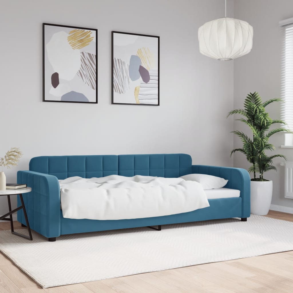 Daybed velour - sort, 80 x 200 cm, uten madrass - number 1.