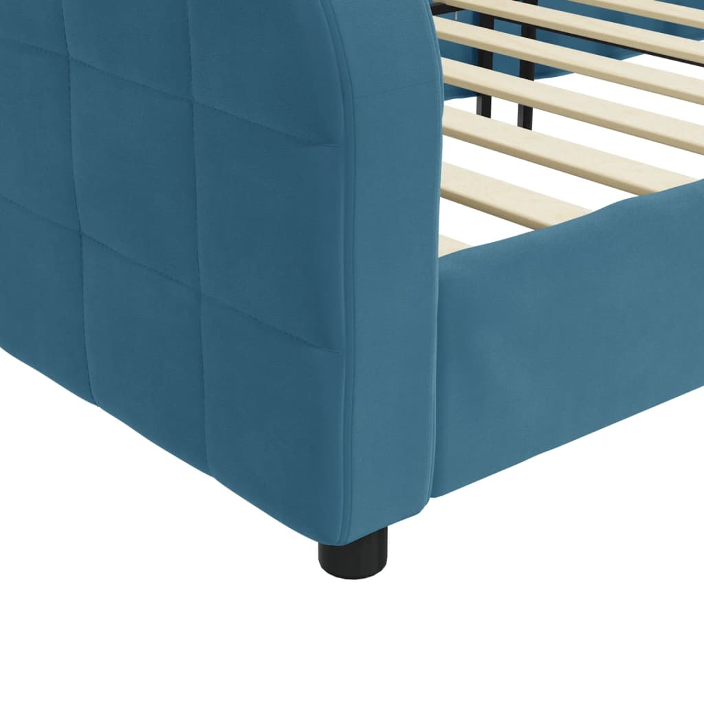Daybed velour - sort, 80 x 200 cm, uten madrass - number 6.