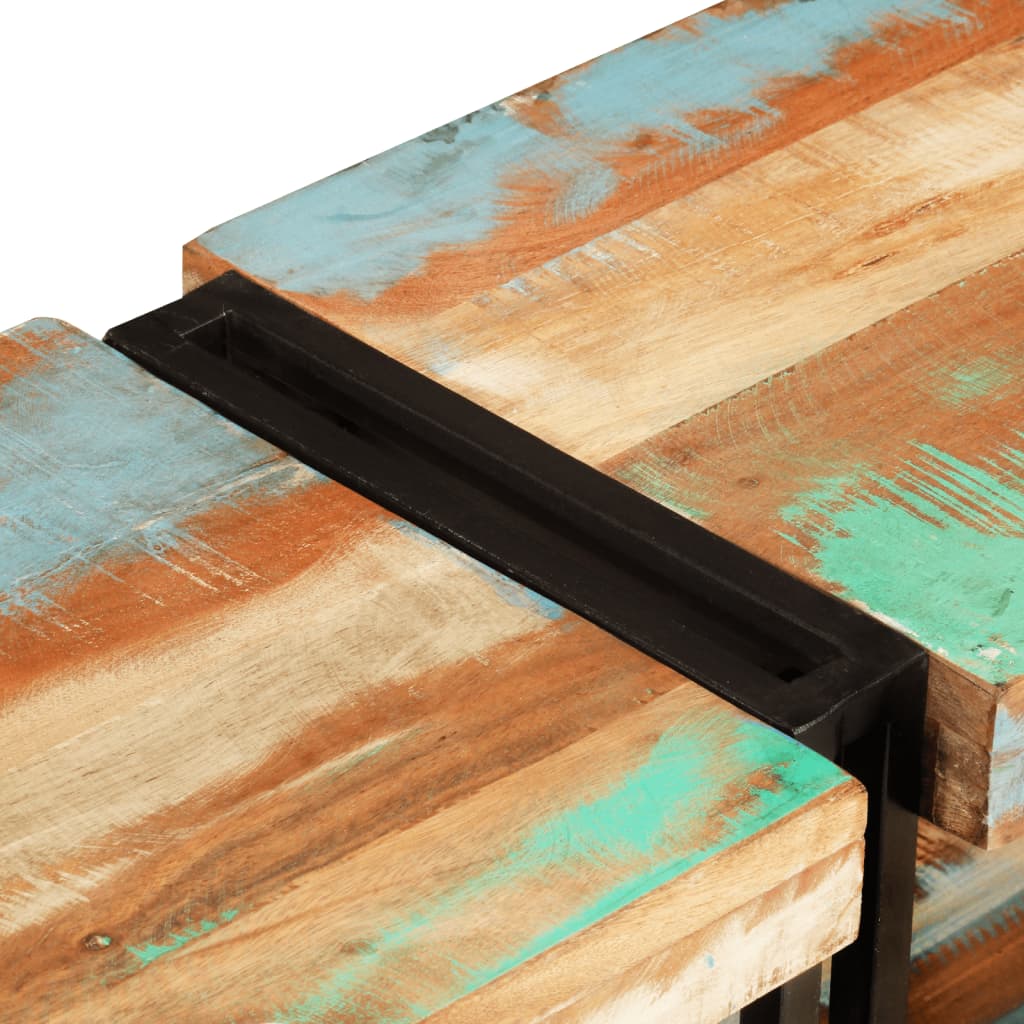 Tv-bord 180x30x40 cm massivt genbrugstræ - sort, 1, 180 cm, massivt genanvendt træ - number 6.