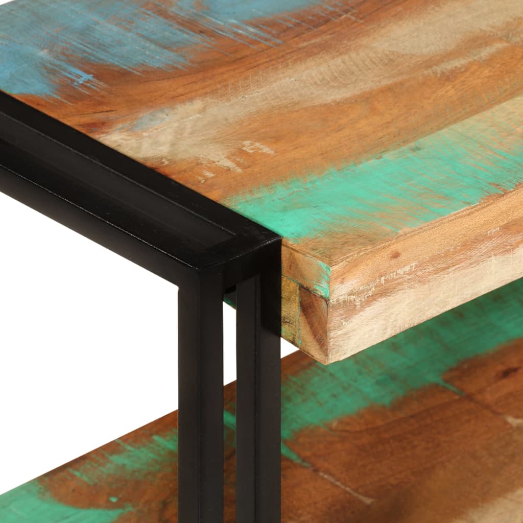 Tv-bord 180x30x40 cm massivt genbrugstræ - sort, 1, 180 cm, massivt genanvendt træ - number 5.