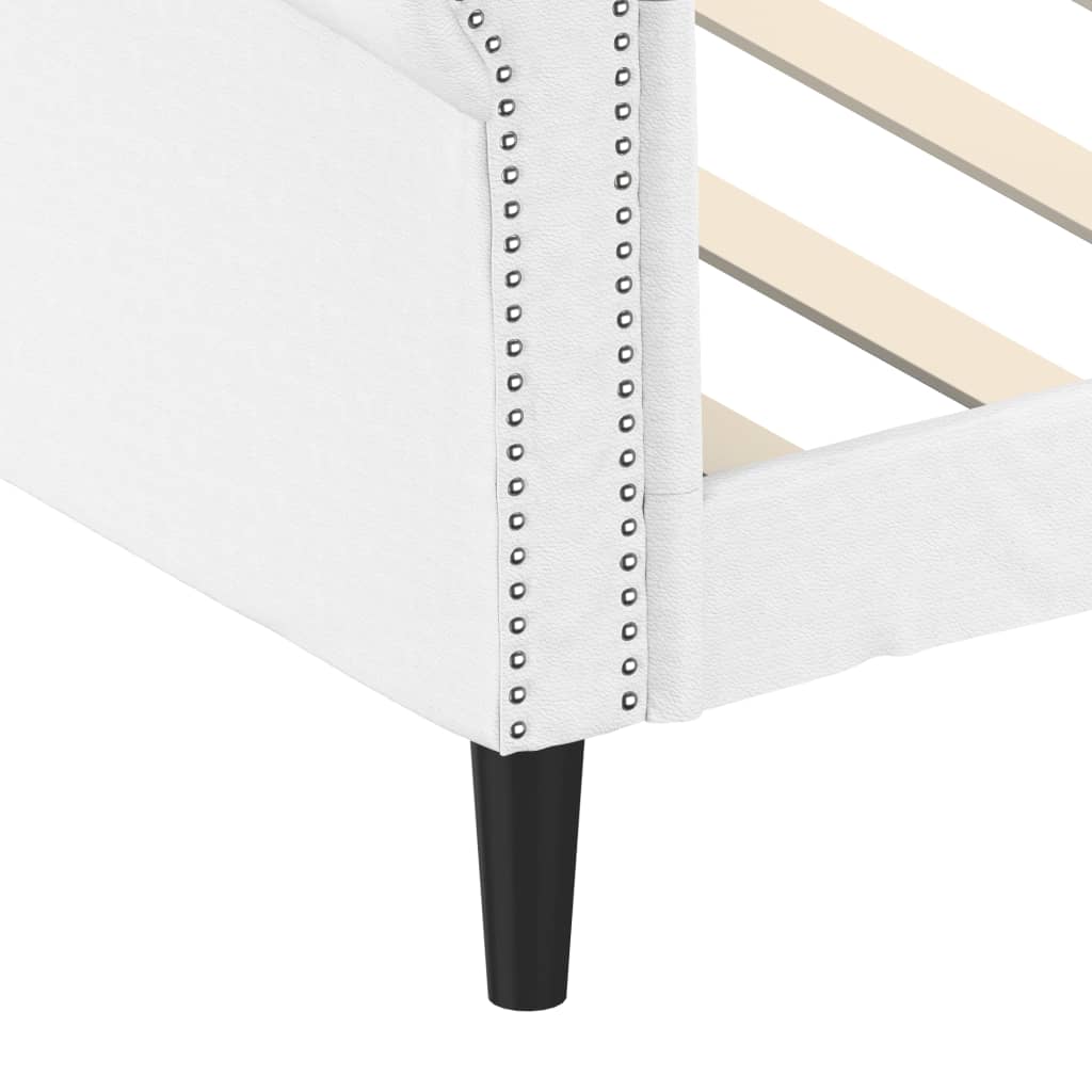 Daybed kunstlæder - hvid, 90 x 200 cm, uden madras - number 6.