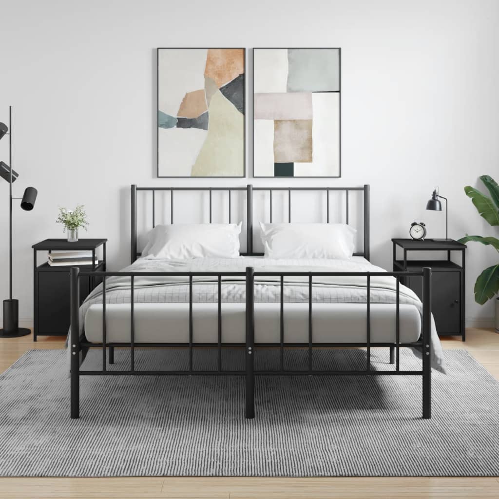 Bedside tables pc. 40x42x60 cm engineered wood - black, 2 - number 1.