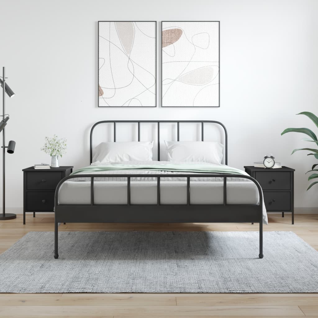 Noćni ormarići kom. 40x42x50 cm obrađeno drvo - crno, 2 - number 1.