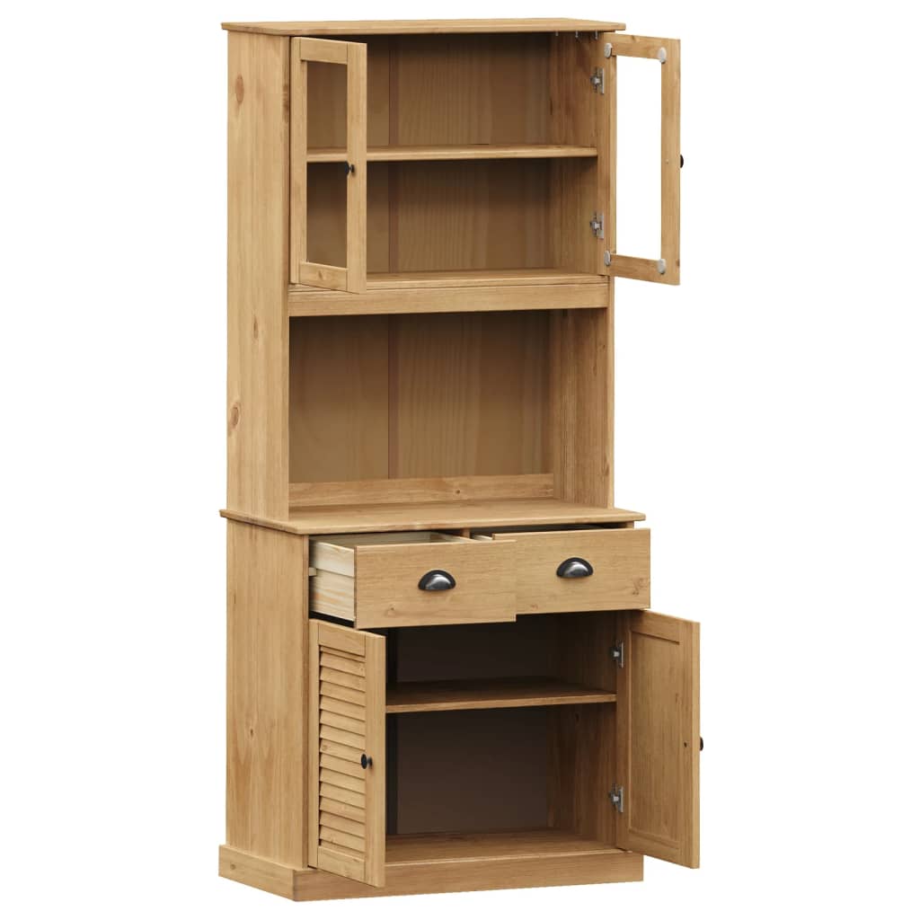 Side vigo 78x40x175 cm solid pine - brown, 1, with 2 doors - number 4.