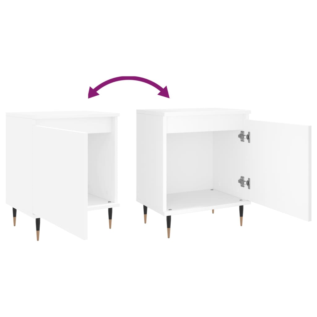 Sengeborde stk. 40x30x50 cm konstrueret træ - hvid, 2 - number 9.