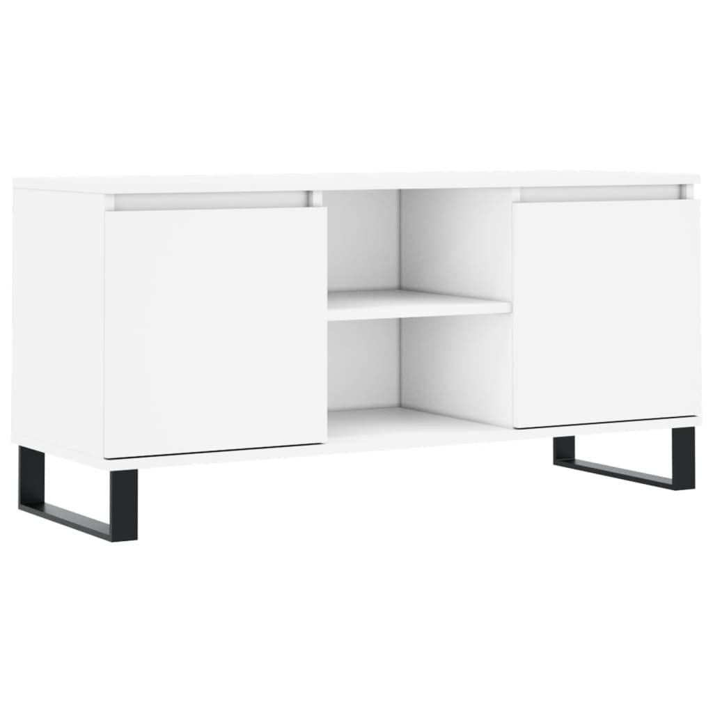 Stolik pod tv 104x35x50 cm drewno klejone - biały, 1 - number 2.