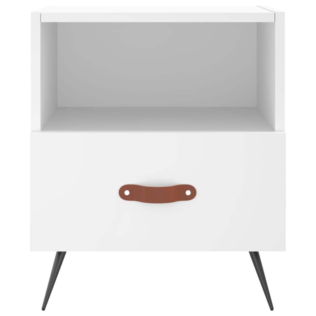 Sengebord 40x35x47,5 cm konstrueret træ - hvid, 1 - number 4.