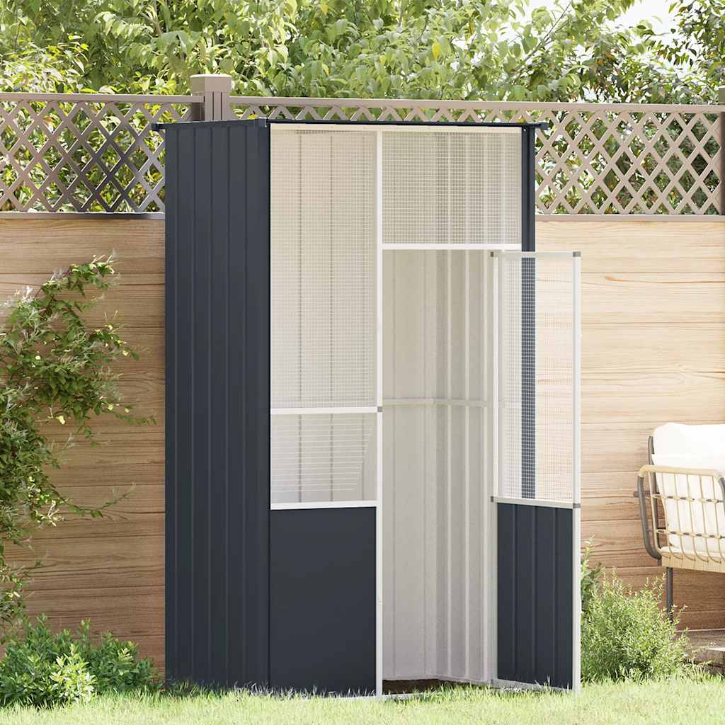 Cage à oiseaux en acier galvanisé - gris anthracite, 115 x 78 x 200 cm - number 1.