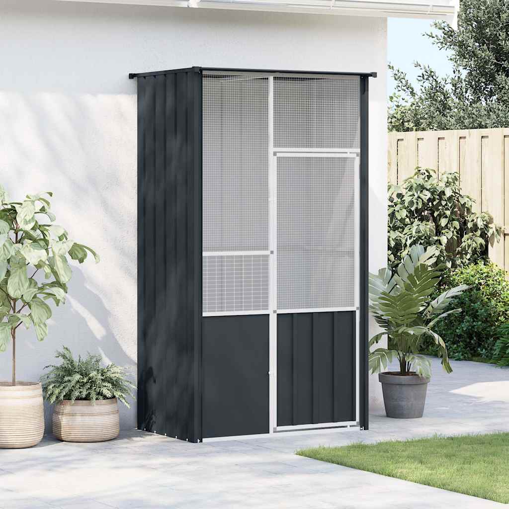 Cage à oiseaux en acier galvanisé - gris anthracite, 115 x 78 x 200 cm - number 3.