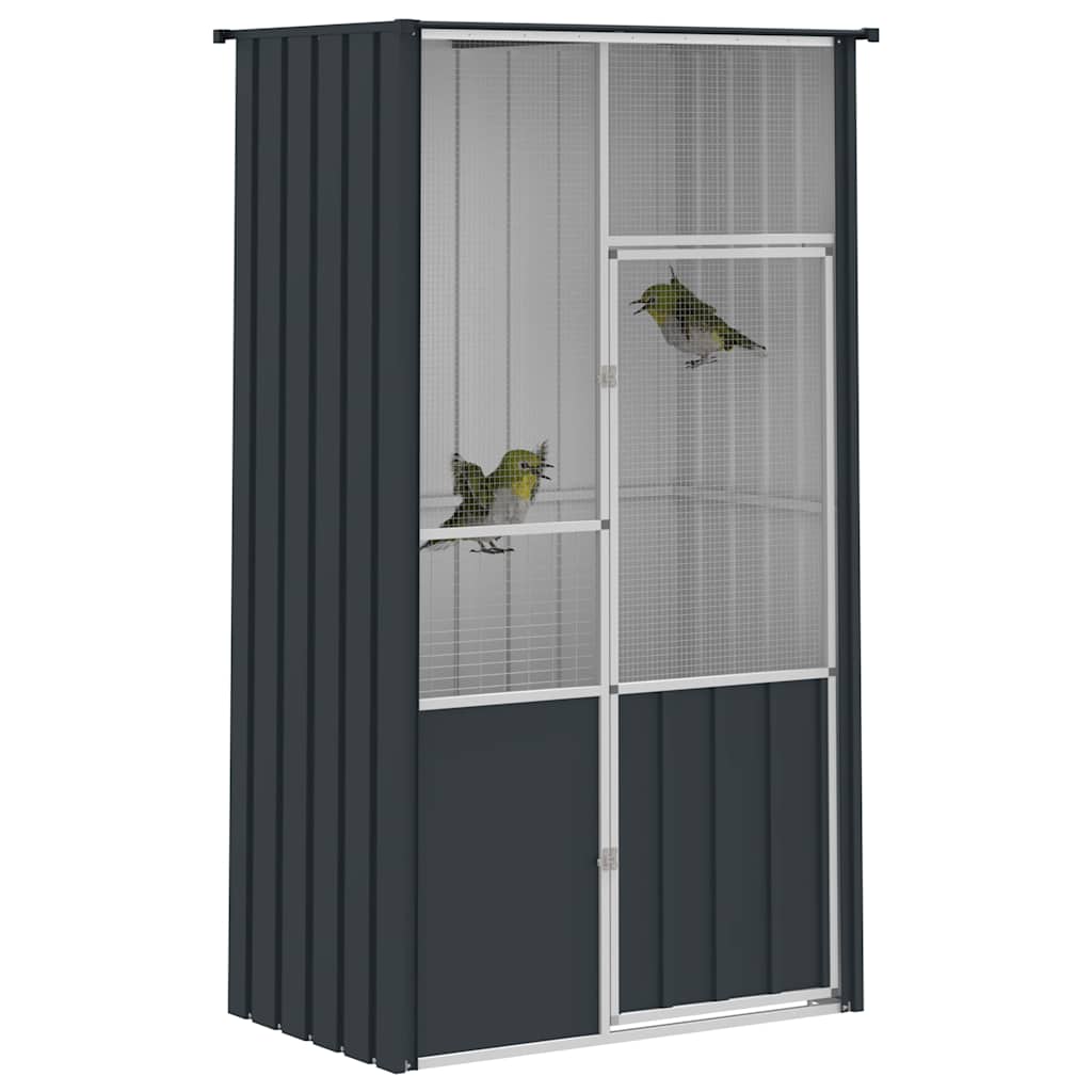 Cage à oiseaux en acier galvanisé - gris anthracite, 115 x 78 x 200 cm - number 5.