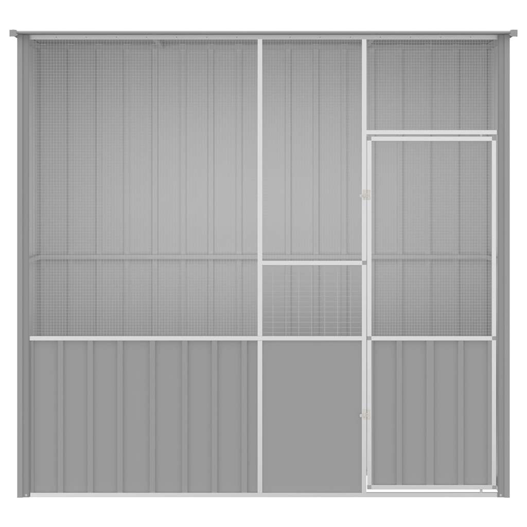 Cage à oiseaux en acier galvanisé - gris, 215 x 78 x 200 cm - number 6.