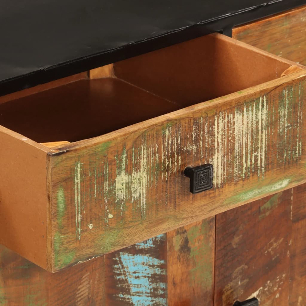 Skænk 140x35x70 cm massivt genbrugstræ og metal - number 5.