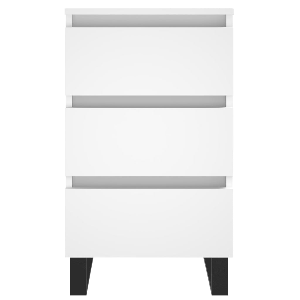 Sengeborde stk. 40x35x69 cm konstrueret træ - hvid, 2 - number 5.