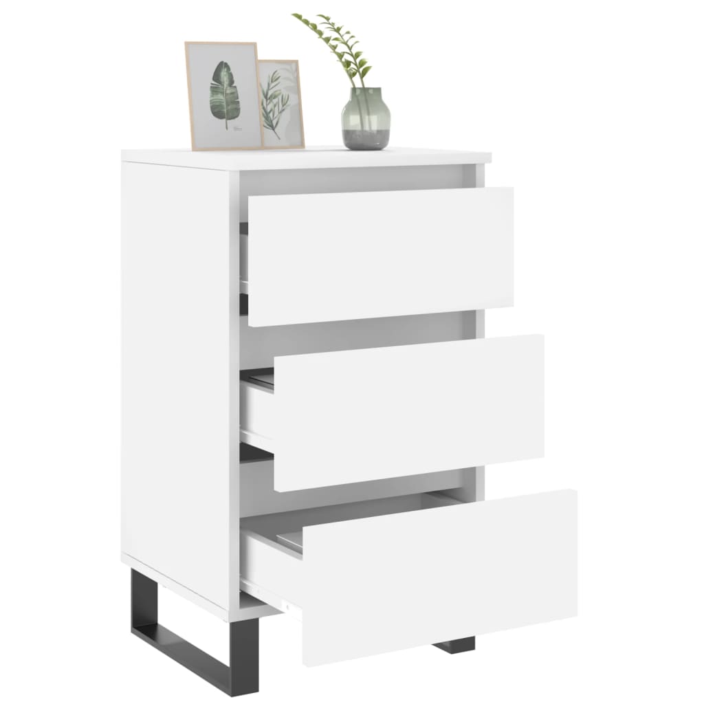 Sengeborde stk. 40x35x69 cm konstrueret træ - hvid, 2 - number 4.