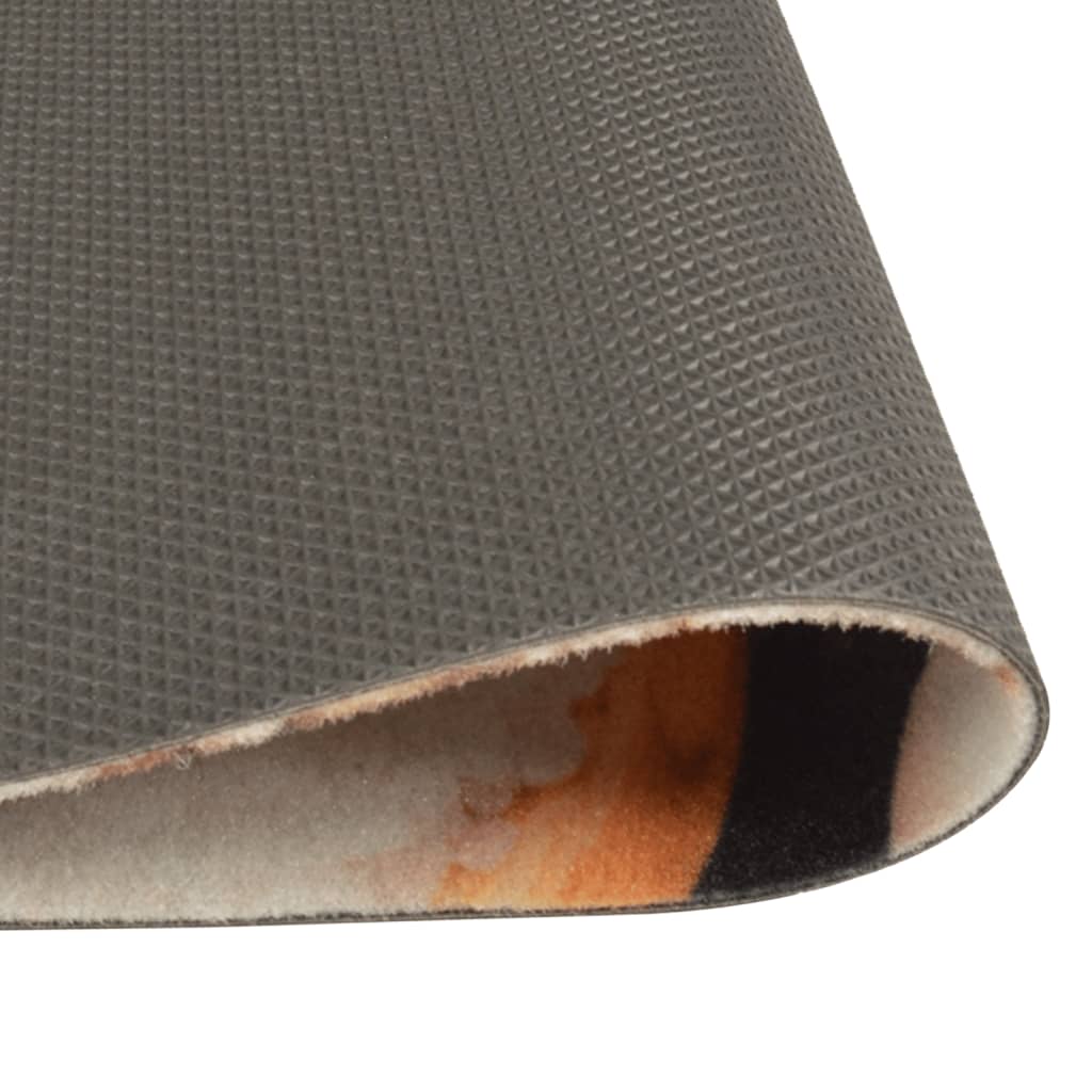 Tapis de cuisine motif végétal lavable en velours - gris et rouge, 45 x 150 cm, 1 - number 4.