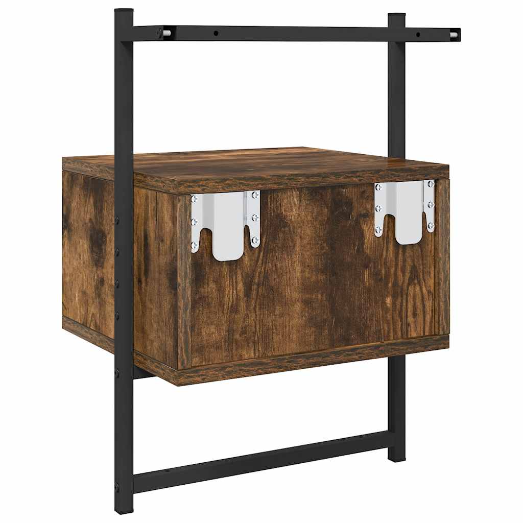 Sängbord för vägg pc. 35x30x51 cm konstruerat trä - rökt ek, 2 - number 9.