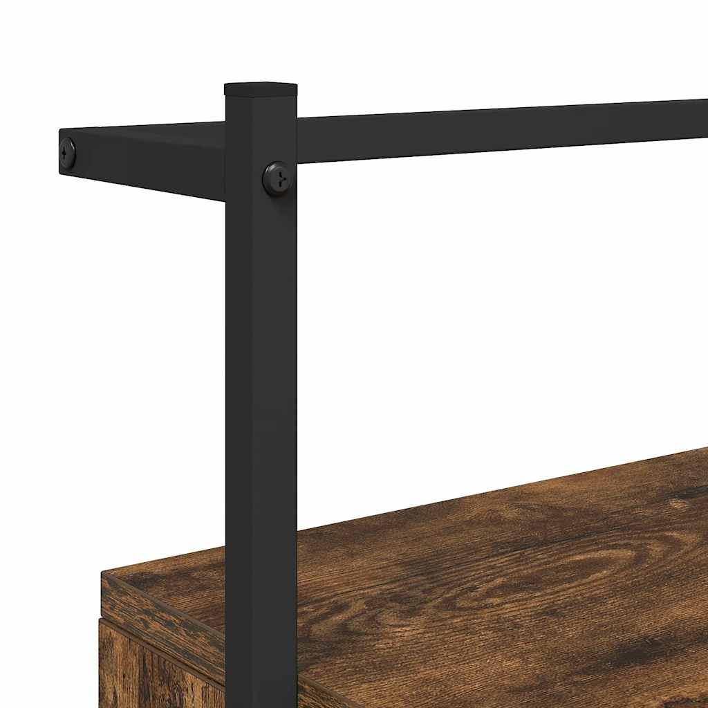 Sängbord för vägg pc. 35x30x51 cm konstruerat trä - rökt ek, 2 - number 10.