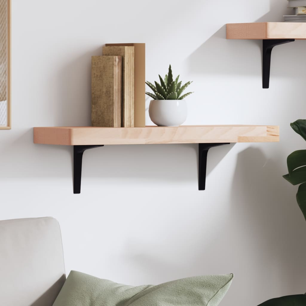 Półka ścienna lite bukowe drewno - naturalne kolorowe, 60 x 20 x 4 cm, 1, x - number 1.