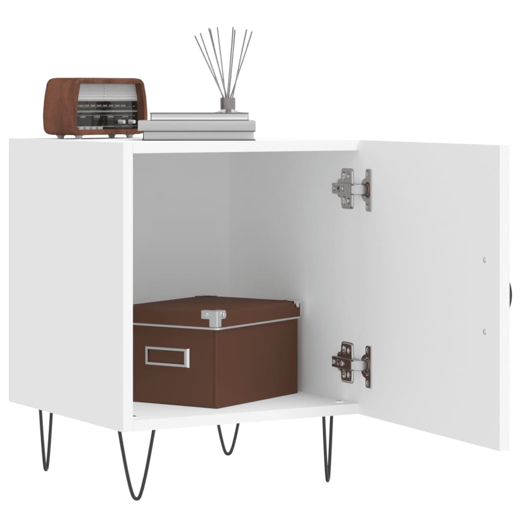 Sengebord 40x40x50 cm konstrueret træ - hvid, 1 - number 3.